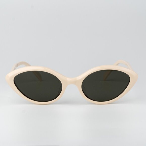 Celine THIN Women Sunglasses Ivory Khaki Cat Eye CL40264U 25N BRAND NEW - Picture 4 of 11